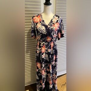 Source Unknown Navy Floral Maxi Dress